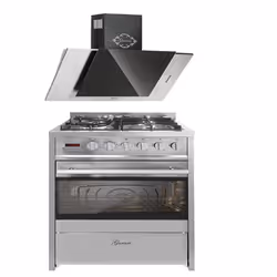 Cuisinière à gaz - GURARI - GCH E 610 X - Four électrique 60 L - Hotte aspirante 60 cm - 1000m³/h
