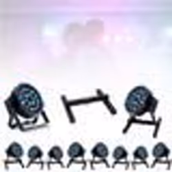 Pack de 10 Projecteurs PARTY-PAR181 18x1W RGB DMX + 10 pieds support IBIZA SL1 - Soirée - Mariage - Bar Club - DJ Mobile