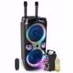Pack Enceinte Karaoké USB Bluetooth TWS 1000W Ibiza Sound COLUMBA-KARAOKE - 2 Micros Sans Fil - Machine Fumée 700W Effet Astr ...