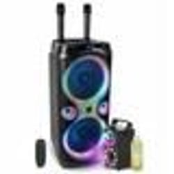 Pack Enceinte Karaoké USB Bluetooth TWS 1000W Ibiza Sound COLUMBA-KARAOKE - 2 Micros Sans Fil - Machine Fumée 700W Effet Astro Fête