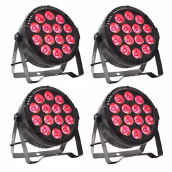 Pack 4 Projecteurs Par THINPAR-14x6W-RGBW Ibiza Light DMX Télécommande Extra-plats LED Soirée Dj Bar Club Fête Discothèque Am ...