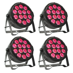 Pack 4 Projecteurs Par THINPAR-14x6W-RGBW Ibiza Light DMX Télécommande Extra-plats LED Soirée Dj Bar Club Fête Discothèque Ambiance