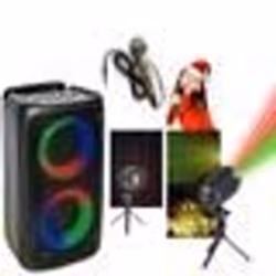 Enceinte portable Enfant USB Bluetooth sur Batterie - PARTY LEO-250 - Micro - Jeu de Lumière Extérieur - Fête Noël Soirée Cad ...