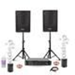 Pack Sono DJ 2 Enceintes Ibiza DISCO12B 2x600W - Pied Support - Ampli Ventilé 2x480W - 2 Machines Bulles LED BUBBLE-DREAM - Câbles