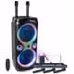 Pack Enceinte Karaoké 1000W USB Bluetooth TWS Ibiza Sound COLUMBA-KARAOKE - 4 Micros Sans Fil VHF et Filaires - Soirée Annive ...