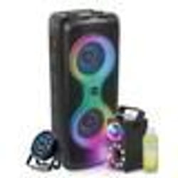 Pack Enceinte sur batterie 700W Bluetooth USB SD TWS Ibiza Sound COLUMBA700 - Machine Fumée LED FOGGY-ASTRO - Projecteur PAR RGB