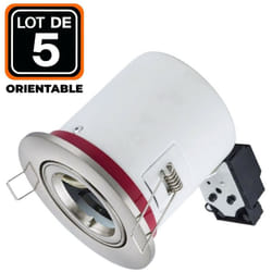 Europalamp - 5 Supports Spot bbc Orientable inox IP20 avec Douille GU10