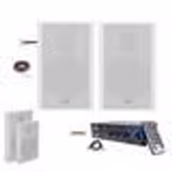 Pack Hifi Ampli Stéréo Bluetooth USB SD LTC MFA1200USB-BT-BL 2x50W - Paire Enceintes Murales LTC SSP501F-W Extra Plates
