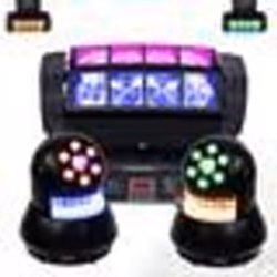 Pack Jeux Lumière Ibiza Spider 8x10W DMX - 2 Lyres 30W STAR-WASH - Fête Pro Anniversaire Soirée Bar Mariage DJ Mobile Club