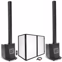 Pack Sono DJ 2 Enceintes colonne avec caisson 480W RMS 10/25cm BST MEGAMAX-TOWER Bluetooth TWS - Facade DJ pliable - Soirée