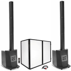 Pack Sono DJ 2 Enceintes colonne avec caisson 480W RMS 10/25cm BST MEGAMAX-TOWER Bluetooth TWS - Facade DJ pliable - Soirée