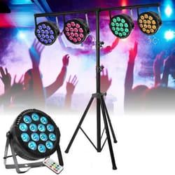 Pack de 4 Projecteurs Par Ibiza Light THINPAR-14x6W-RGBW - Portique déclairage SL002 Soirée - LED Fête Télécommande DMX Extra-plat
