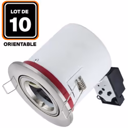 Description générale Ce lot de 10 supports de spot orientables en INOX est conçu pour respecter le label BBC (Bâtiment Basse  ...