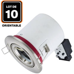 Europalamp - 10 Supports Spot bbc Orientable inox IP20 avec Douille GU10