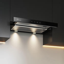 Hotte aspirante encastrable - GURARI - GCH 117 BL Prime Line - 60 cm - Verre noir - 1000 m³/h