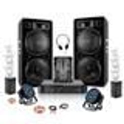 Pack DJ Sono 2 Enceintes 2x1500W Ibiza STAR212 - Ampli AMP1000-MKII 2x800W - Table de Mixage - 2 PAR LEDS RGB - 2 Machine à Bulles