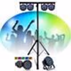 Pack Lumière Pied Mooving Light & Sound ML-SUPPORT-DJLIGHT - 4 projecteurs par RGB DMX - Fête Soirée Anniversaire