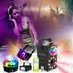 Pack Lumières IBIZA LIGHT - Ensemble Jeux Lumières Stroboscope Astro Derby - Machine Fumée LEDS RGB FOGGY-ASTRO Soirée Cadeau Fête