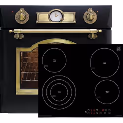 Kaiser EH 6355 Em+KCT 6703 Four électrique encastrable rétro 60cm 67L + plan de cuisson vitrocéramique 60 cm
