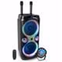 Pack Enceinte Karaoké USB Bluetooth TWS 1000W Ibiza Sound COLUMBA-KARAOKE - 2 Micros Sans Fil - Effet Lumière 2-en-1 PAR Astr ...
