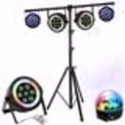 Pack Lumière Ibiza Pied Support SL002 - 2 Projecteurs THINPAR-LED-RING - 2 Projecteurs PAR LEDS 18W - Astro - Fête Dj Mariage