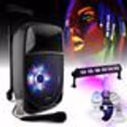 Enceinte Autonome sur batterie Karaoke Bluetooth USB Tuner 300W PARTY-8LED - Jeu Astro MAGIC-LIGHT-MICRO-S - Barre à LED UV 6 ...