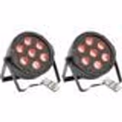Pack de 2 Projecteurs Par Ibiza Light THINPAR7x6-RGBW DMX Télécommande LED Extra-plats Soirée Dj Fête Bar Club Discothèque Am ...