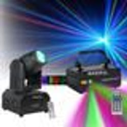 Pack Effet Lumière Lyre Ibiza LMH250-RC - Laser LZR200RGB-MULTI Soirée Ambiance Animation Discothèque Club Bar Musique Dj