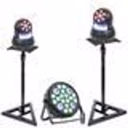Pack 2 Lyres Ibiza STAR-WASH - 2 Pieds Supports - Projecteur 16x4W RGBW 4-en-1 30W UV PAR - Soirée Anniversaire Club Fête Dj