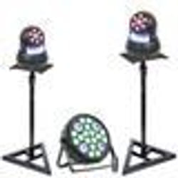 Pack 2 Lyres Ibiza STAR-WASH - 2 Pieds Supports - Projecteur 16x4W RGBW 4-en-1 30W UV PAR - Soirée Anniversaire Club Fête Dj