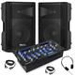 Pack DJ Sono Ibiza 2 Enceintes Actives XTK15A-MKII 15 600W - Table Mixage Bluetooth DJM102-BT USB - Casque - Câbles - Soirée Fête