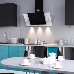 Hotte de cuisine - GURARI - 482 60 IS - Acier inox - Verre noir - 1000 m³/h