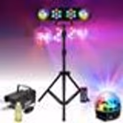 Pack Jeux Lumière Portique DJ LEDBAR-ASTRO-RC - Machine Fumée PARTY-SM400 - Effet Astro LED RGB PARTY-ASTRO6 - Soirée Fête