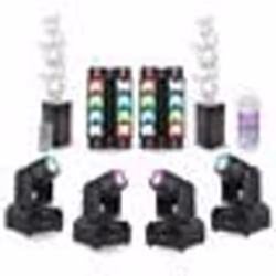 Pack Lumière 4 Lyres Beam Ibiza LED RGB 10W DMX - 2 Jeux Lumière Mini-Spider LED8-MINI - 2 Machines Bulles LED BUBBLE-DREAM - ...