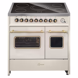 Cuisinière électrique - GURARI - GCH E 912 DF Cr r - Vitrocéramique 90 cm - Double four - Crème