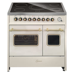 Cuisinière électrique - GURARI - GCH E 912 DF Cr r - Vitrocéramique 90 cm - Double four - Crème