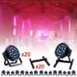 Pack Lumière 20 Projecteurs PARTY-PAR181 RGB 18x1W DMX + 20 embases sol Ibiza SL1 - Salle des fêtes - Soirée - DJ Mobile - Ba ...