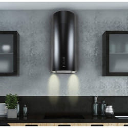 Hotte murale - GURARI - GCH V 380 36 BL PRIME - Ronde 36 cm - Noire - 1000m³/h
