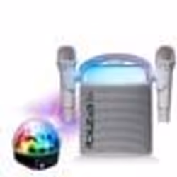 Pack Karaoké Enceinte Bluetooth sur batterie Ibiza KARAHOME-WH 120W USB SD 2 micros - Effet Lumière Astro LED RGB PARTY-ASTRO ...