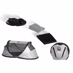 Deryan Travel Cot Baby Luxe pare-soleil pour bébé Polyéthylène Argent - Vue supplémentaire 2