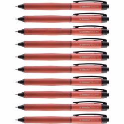 STABILO PALETTE, Stylo à bille retractable avec clip, Rouge, Plastique, Caoutchouc, 0,4 mm, Fin, Ambidextre