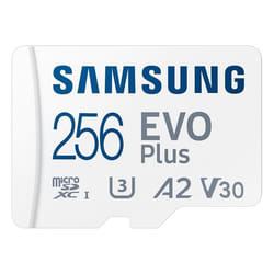 SAMSUNG EVO Plus Carte TF 256 Go U3 A2 V30 Carte Micro SD haute vitesse jusquà 130 Mo - s Vitesse de lecture pour la surveillance