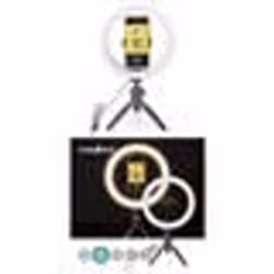 Kit vidéo Vlogging Photo Selfie RING Kit Lumineux sur pieds + MICRO Lampe 120 LED - 10 Modes déclairage tél Bluetooth STUDIO ...