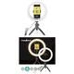 Kit vidéo Vlogging Photo Selfie RING Kit Lumineux sur pieds + MICRO Lampe 120 LED - 10 Modes déclairage tél Bluetooth STUDIO PHOTO