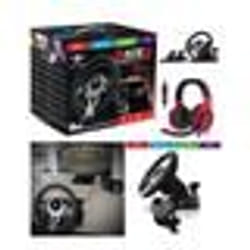 Volant et pédales de jeu Vidéo PRO Race compatible Xbox Séries XS PS3 PS4 SWITCH PC + Casque SPIRIT OF GAMER H60 MULTI CONSOLE