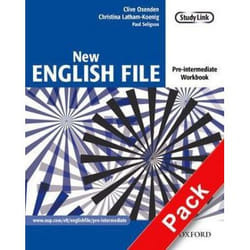 New english file pre-intermediate: workbook with answer booklet and multirom pack