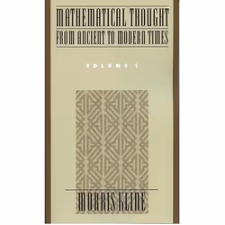 ISBN Mathematical Thought from Ancient to Modern Times ( Volume 1 ), Morris Kline, Anglais, Oxford University Press, 16/08/19 ...
