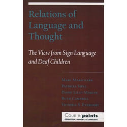 ISBN Relations of Language and Thought ( The View from Sign Language and Deaf Children ) Couverture rigide