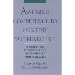 ISBN Assessing Competence to Consent to Treatment ( A Guide for Physicians and Other Health Professionals ) livre