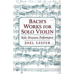 ISBN Bach's Works for Solo Violin ( Style Structure Performance ) Couverture rigide